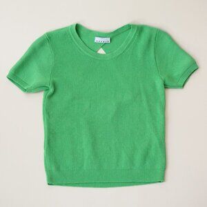 Sfizio Green Ribbed Knit Open Back Top